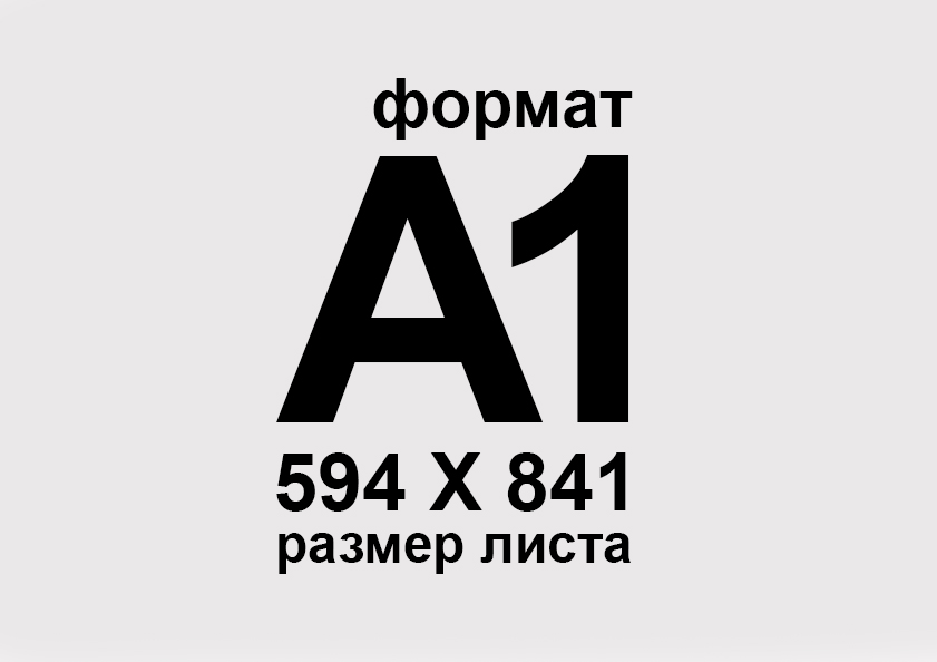 Изображение листа бумаги формата А1 - размер 594X841 мм.